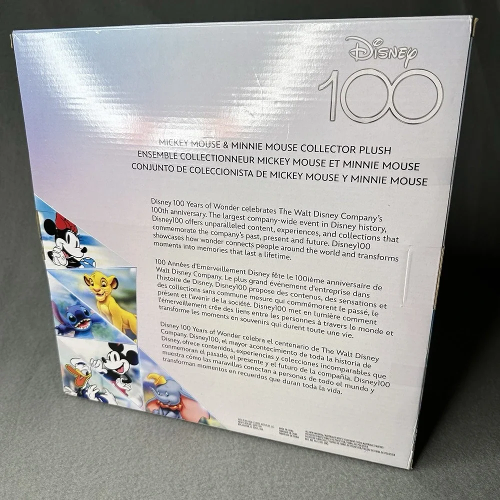 Mickey & Minnie Mouse Collector Plush (Disney 100 Year Anniversary)